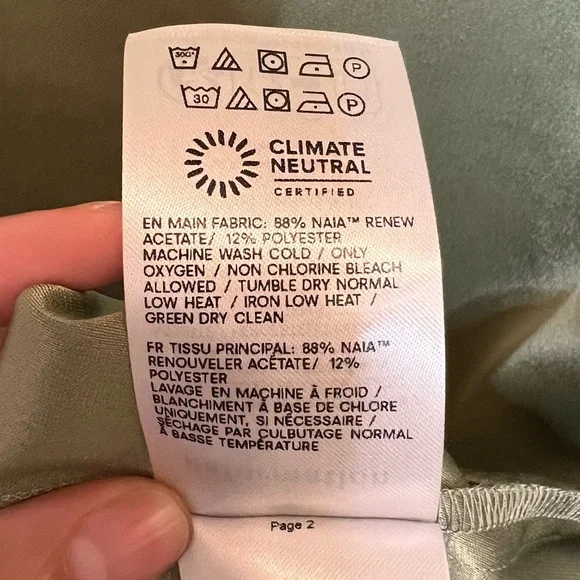 NWT REFORMATION Stormi‎ Satin Midi Dress in Artichoke. Size 2 - Picture 10 of 11